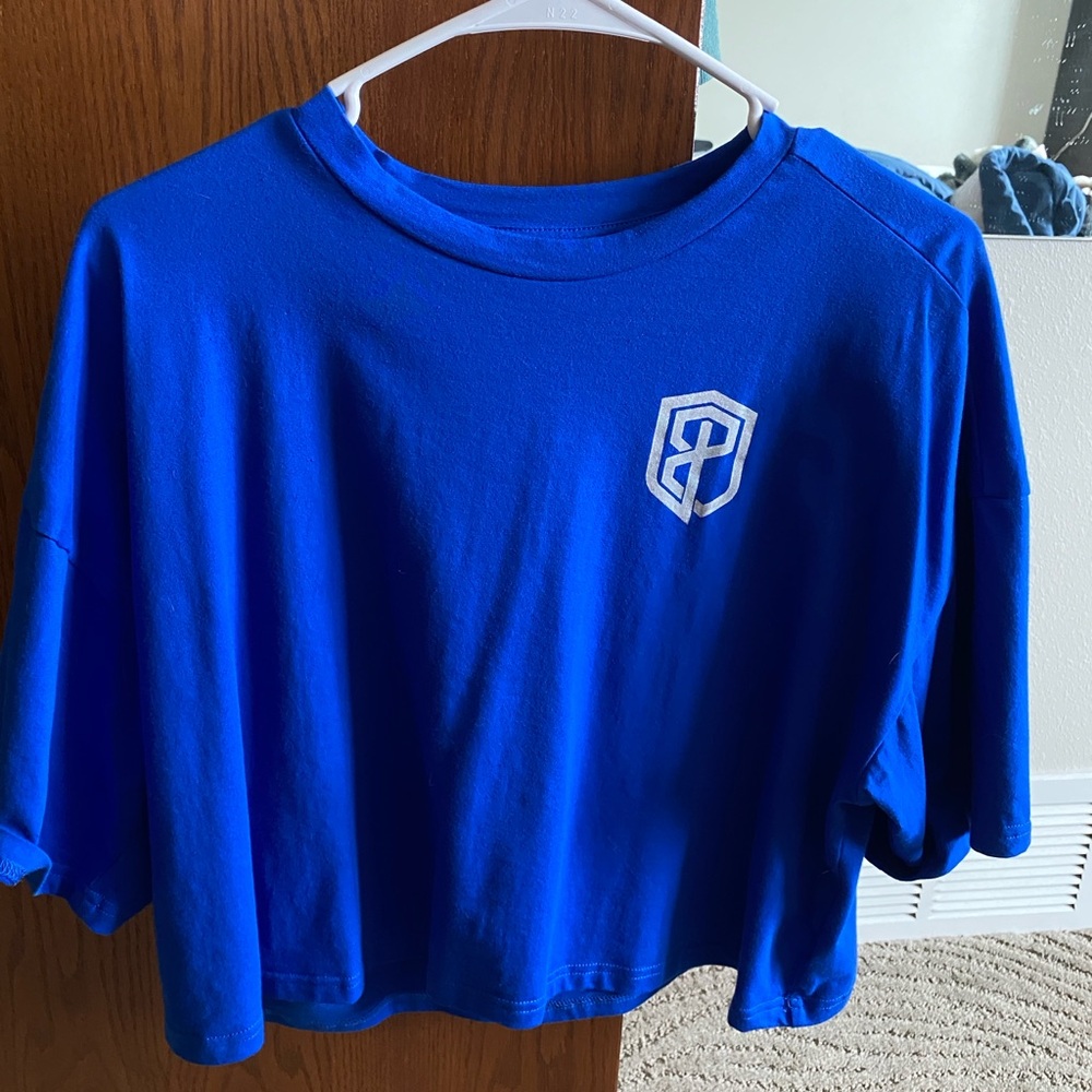 Born Primitive Training Crop Tee Royal Blue New XL